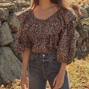 DÔEN Cielito Harvest Floral Puff Sleeve Blouse Boho